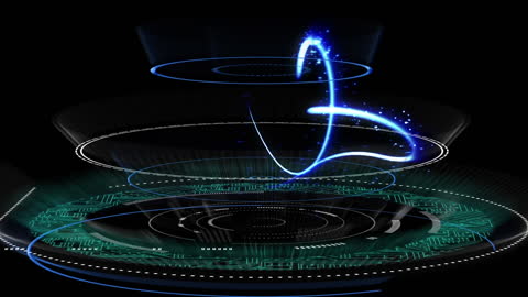 Futuristic Tech Light Trails in 3D digital Interface
