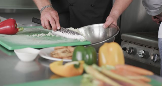 Chef Preparing Vegetables in Professional Kitchen - Download Free Stock Images Pikwizard.com