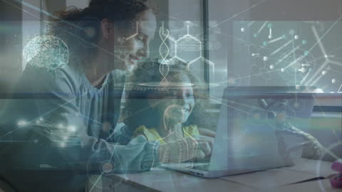 Teacher and Student Exploring Digital Science Concepts