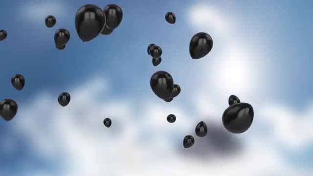 Floating black balloons against a cloudy background create a contrast evoking mystery and drama. Perfect for concepts related to atmospheric art, abstract design, or illustrating a surreal, moody theme. Can be used in creative projects, advertising campaigns, or inspirational artwork.