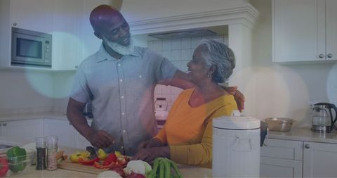 Senior African American Couple Enjoying Healthy Cooking Together