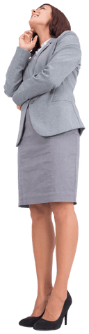 Confident Happy Biracial Businesswoman in Formal Attire on Transparent Background