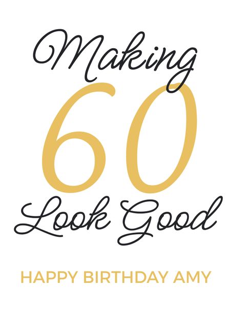 Elegant 60th Birthday Greeting Card Design with Stylish Typography - Download Free Stock Videos Pikwizard.com