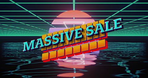 Digital Sunset Massive Sale Neon Retro Futurism