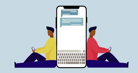 Digital connection with smartphones and communication concept