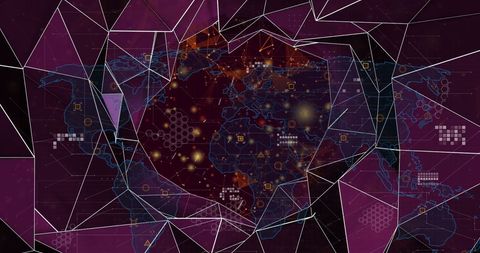 Abstract global network background with geometric connections