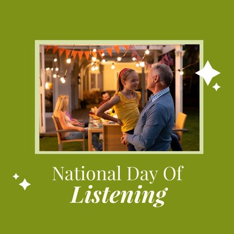 celebrating national day of listening with family gathering outdoors - Download Free Stock Templates Pikwizard.com
