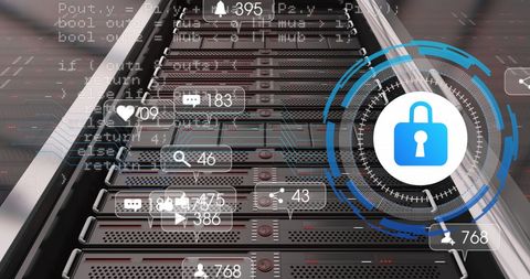 Digital Security Concepts with Server Infrastructure Overlay - Download Free Stock Images Pikwizard.com