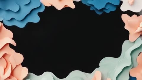 Vibrant Abstract Pastel Shapes Creating Artistic Border