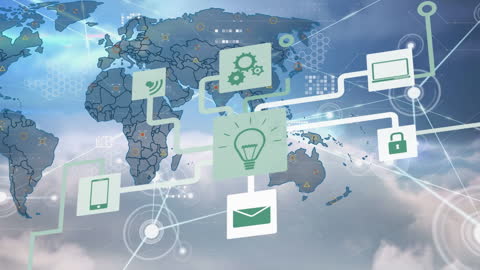 Global Technological Networking and Connectivity Concept