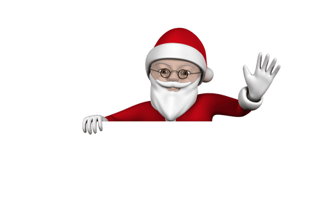 Transparent Santa Claus Waving Merry Christmas Greeting Illustration