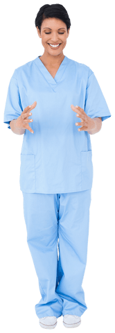 smiling female nurse in scrubs isolated on transparent background - Download Free Stock Videos Pikwizard.com