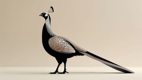 Intricate pheasant animal illustration with patterned plumage