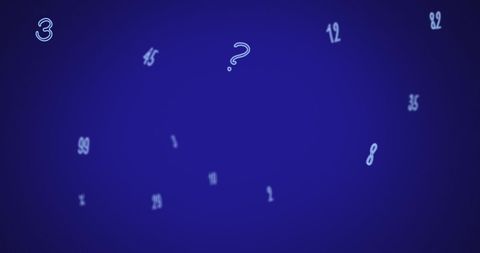 Falling numbers on blue background symbolizing thought and challenge