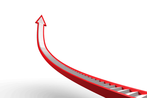 Curved Red Arrow Stairs on Transparent Background Illustration - Download Free Stock Videos Pikwizard.com
