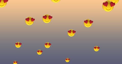 Heart eyes emojis on gradient background creating joyful atmosphere