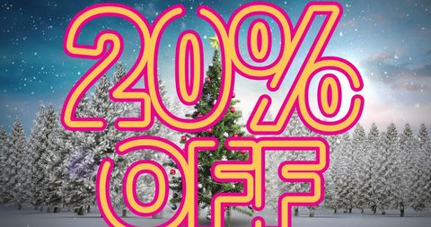 Festive winter 20 percent off promotional banner