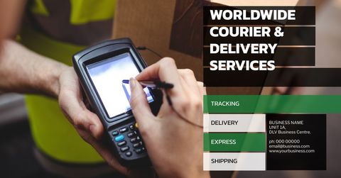 courier digital device showing real-time delivery tracking - Download Free Stock Templates Pikwizard.com