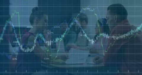 Diverse team collaborating with data and analytics