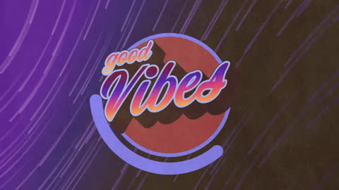 Retro Good Vibes Animation with Radial Background