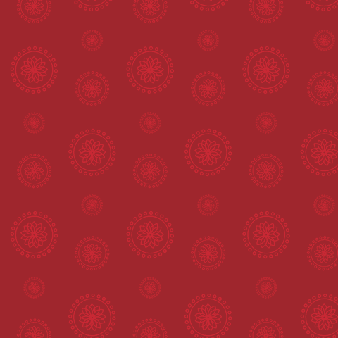 Abstract red floral pattern on transparent background design