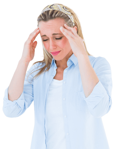 transparent woman suffering from headache holding forehead - Download Free Stock Videos Pikwizard.com