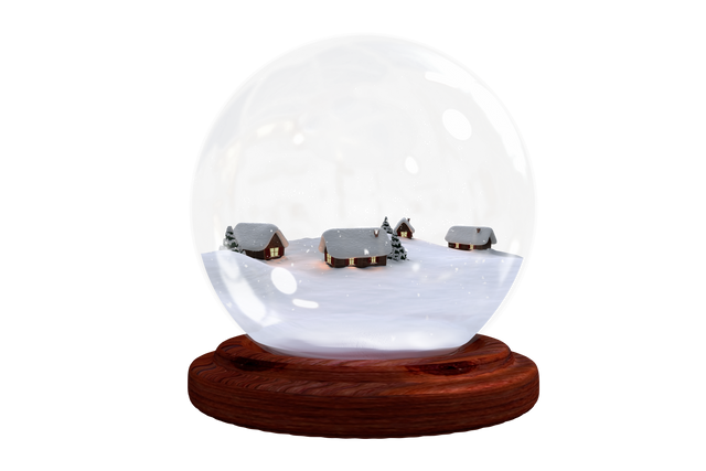 Transparent Snow Globe with Christmas Village Scene - Download Free Stock Videos Pikwizard.com