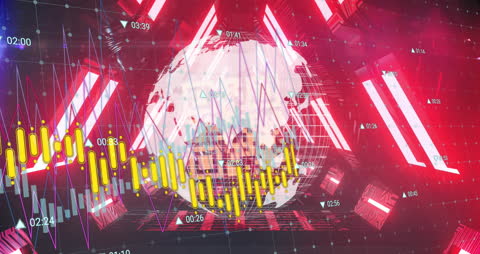 Futuristic Digital Finance World with Data Graphs