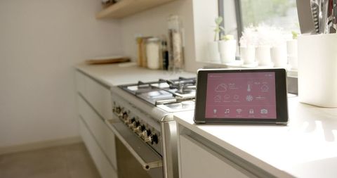 Modern Kitchen with Smart Tech and Sunlit Elegance - Download Free Stock Images Pikwizard.com