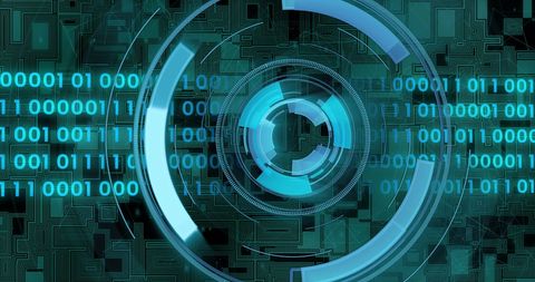 Futuristic Scope Scanning Over Binary Code Matrix - Download Free Stock Images Pikwizard.com