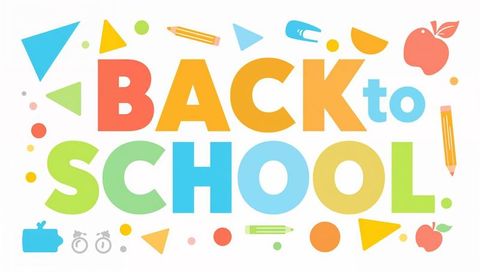 Colorful Back to School Concepts with Geometric Elements