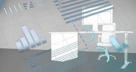Digital Financial Data and Analytics with Modern Workspace - Download Free Stock Images Pikwizard.com