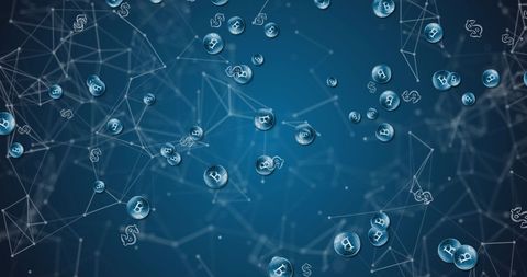 Digital Currency Symbols Amongst Blockchain Connections - Download Free Stock Images Pikwizard.com