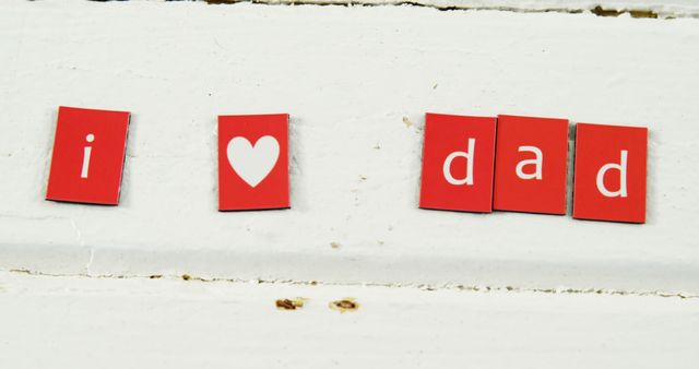 I Love Dad Message Using Red Letters on White Background - Download Free Stock Images Pikwizard.com