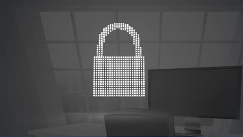 Digital Security Concept with Padlock and Cloud Overlay