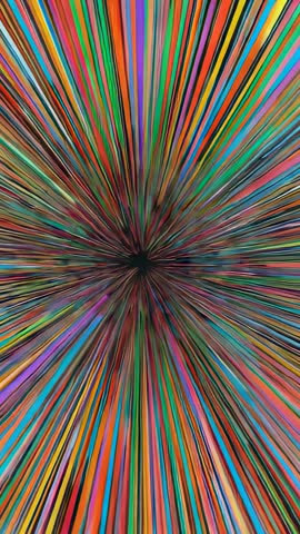 Bursting Color Vortex Radiating Multicolor Rays for Vertical Motion Graphic Looping