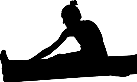 Transparent silhouette of stretching woman for health and fitness