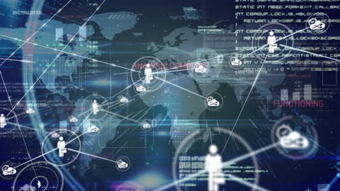 Global Network Connections Over Digital World Map Background