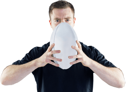 Transparent portraits revealing the strong stature of a rugby player