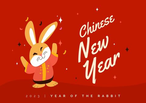 Chinese New Year Celebration with Joyful Rabbit Illustration - Download Free Stock Templates Pikwizard.com