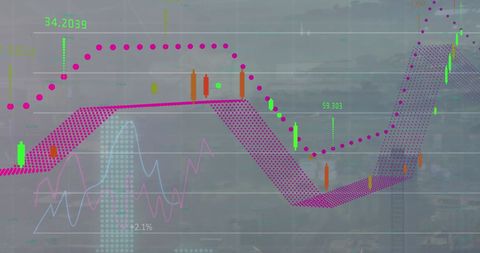 Abstract Financial Growth Visualization with City Background - Download Free Stock Images Pikwizard.com