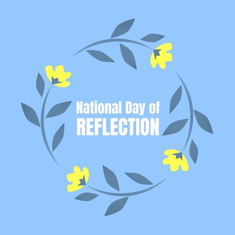 National Day of Reflection Graphic with Floral Motif - Download Free Stock Templates Pikwizard.com
