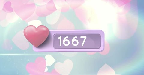 Rising social media like icon on colorful abstract background