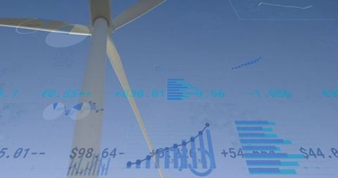 Wind Turbine and Digital Financial Diagrams for Renewable Innovation