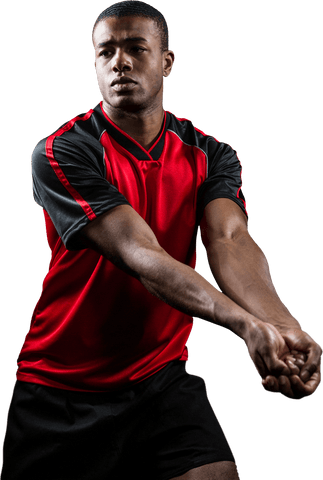 Athletic Young Man in Action Playing Volleyball Transparent