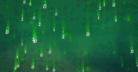 Binary Cascades and Network Diagrams in Digital Green Theme