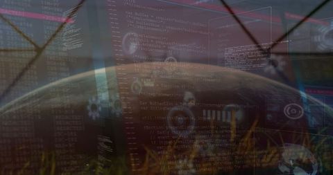 Global data flow with futuristic technology interface