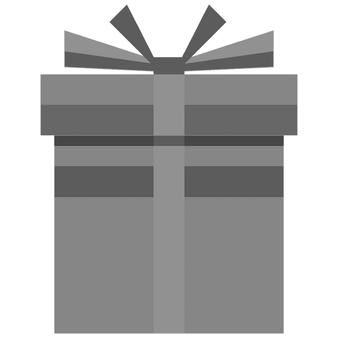 Transparent png of gray gift box with ribbon