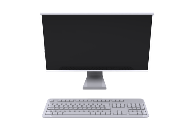 Modern Desktop Computer Monitor and Keyboard on Transparent Background - Download Free Stock Videos Pikwizard.com