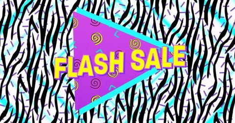 Flash Sale Banner with Vibrant 90s Design